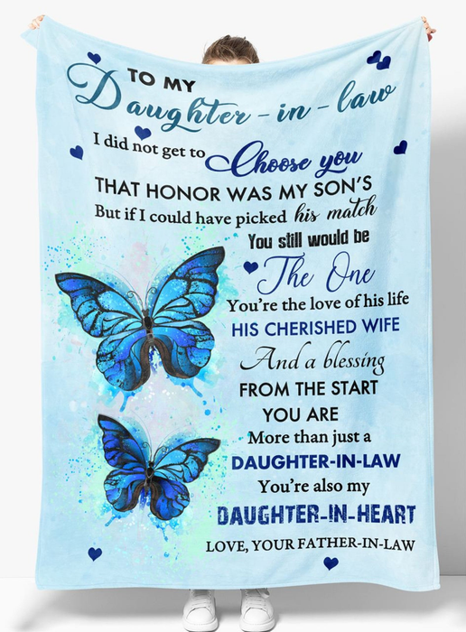 Personalized To My Daughter In Law Blanket A Blessing From The Stars Butterflies Custom Name Gifts For Christmas Xmas