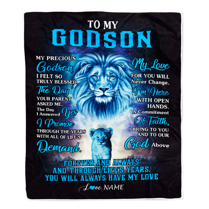 Personalized To My Godson Blanket From Godparents My Love For You Will Never Change Custom Name Gifts For Christmas