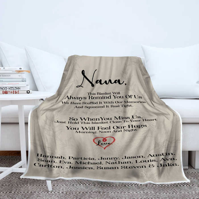 Personalized Fleece Blanket For Grandma Mom This Blanket Will Always Remind You Of Us Custom Nana & Grandkids Name