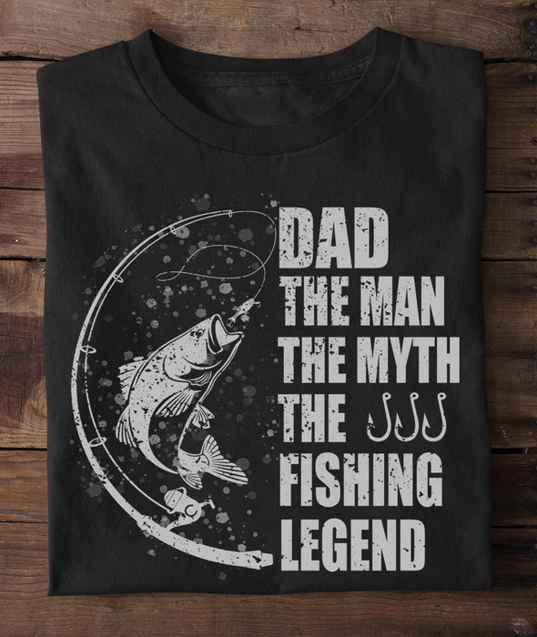 Personalized T-shirt For Fishing Lovers To My Dad The Man The Myth The Fishing Legend Vintage Design Custom Name