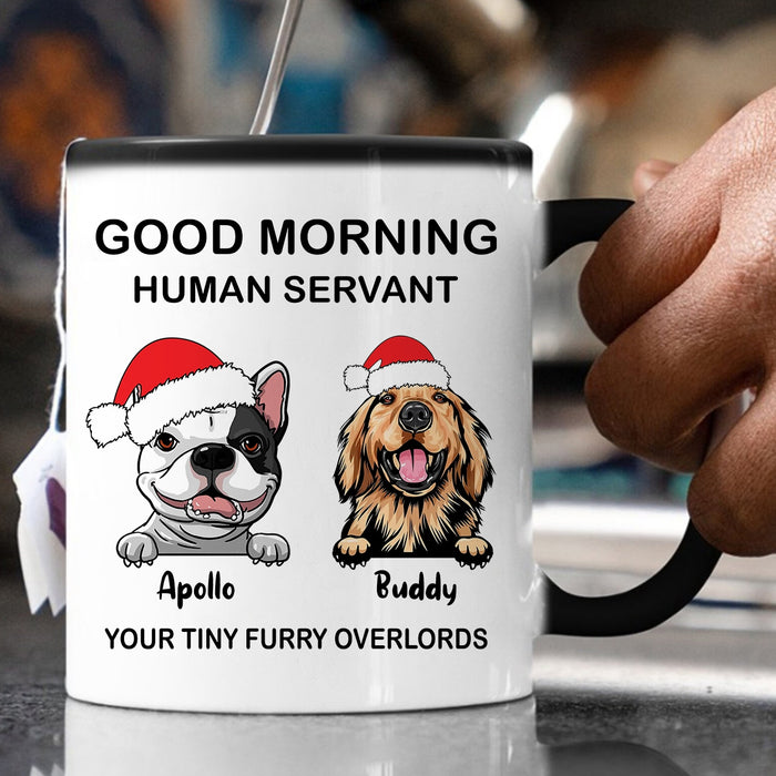 Personalized Coffee Mug Gifts For Dog Lovers Good Morning Your Tiny Furry Overlords Custom Name Naughty Cup For Birthday