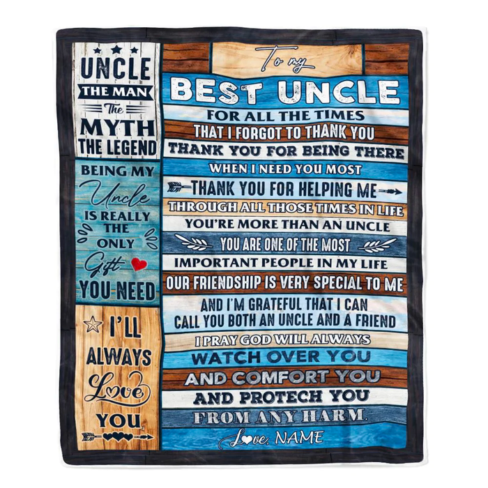 Personalized Blanket For Uncle From Niece Nephew Pray God Protect You From Any Harm Custom Names Gifts For Christmas