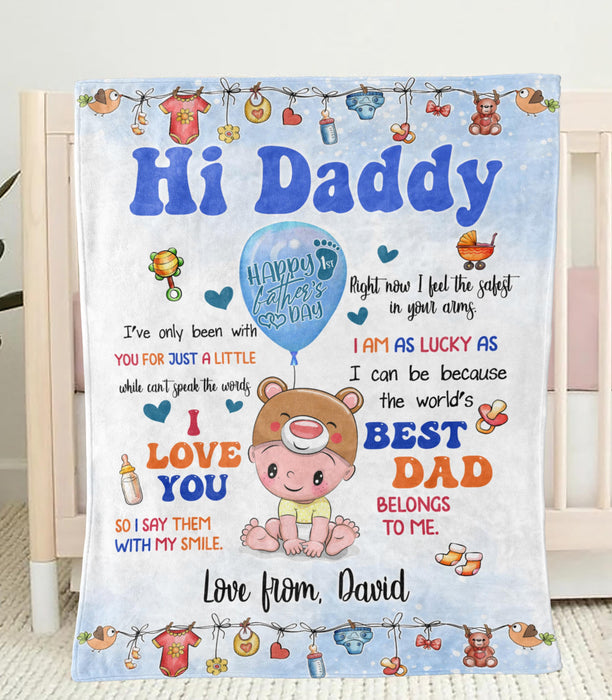 Personalized Fleece Sherpa Blanket From Baby Boy To Expecting Dad Funny I've Only Been With You Happy 1st Fathers Day