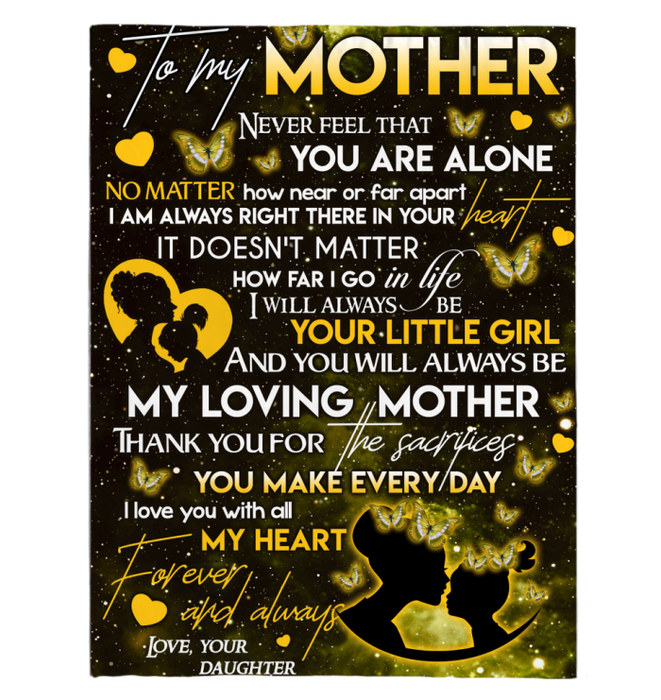 Personalized Blanket To My Mom From Daughter Thank You Butterfly And Heart Printed Galaxy Background Custom Name