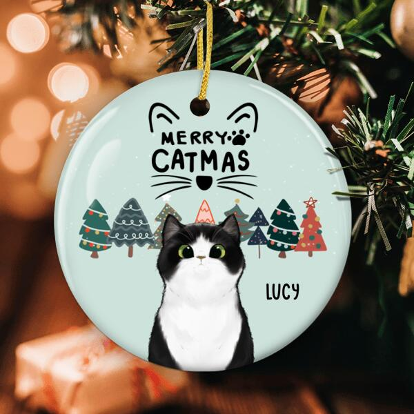 Personalized Ornament For Car Owners Merry Catmas Xmas Pine Tree Naughty Custom Name Tree Hanging Gifts For Christmas