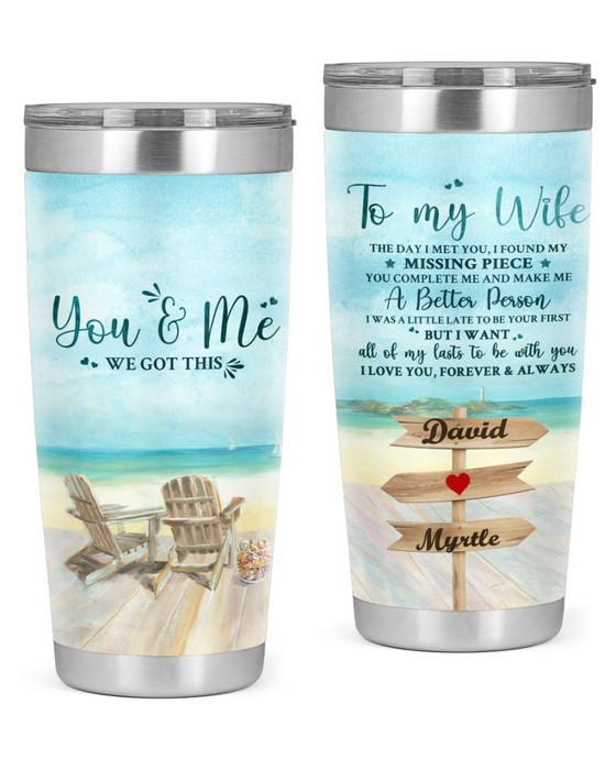 Personalized To My Wife Tumbler From Husband I Was A Little Late Sea Couple Custom Name Travel Cup Gifts For Christmas
