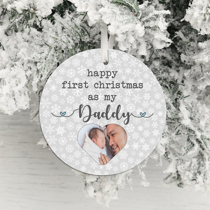 Personalized Ornament For New Dad Xmas Meaningful Quotes Snowflakes Custom Name Photo Tree Hanging Gifts For First Xmas