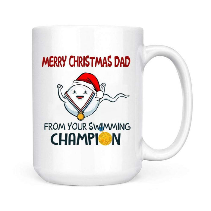 Personalized Coffee Mug For Dad From Kids Merry Christmas From Your Funny Sperm Custom Name Ceramic Cup Christmas Gifts