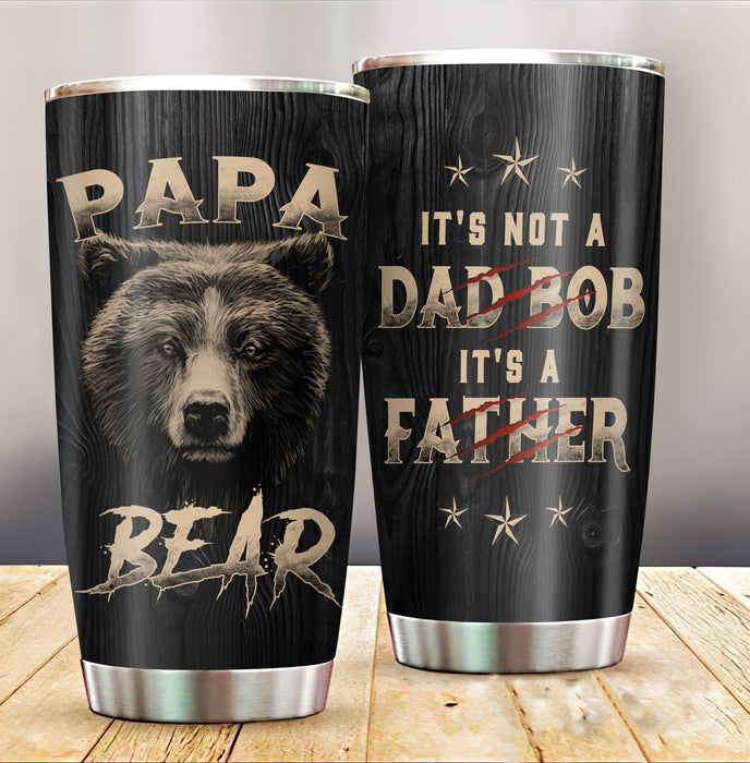 Personalized Tumbler Gifts For Grandpa From Grandkids Papa Bear It's Not A Dad Bob It's A Father Custom Name Travel Cup