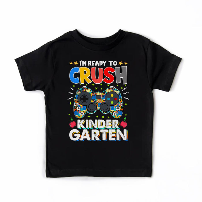 Personalized T-Shirt For Kid Ready To Crush Kindergarten Gaming Console Print Custom Name Back To School Outfit