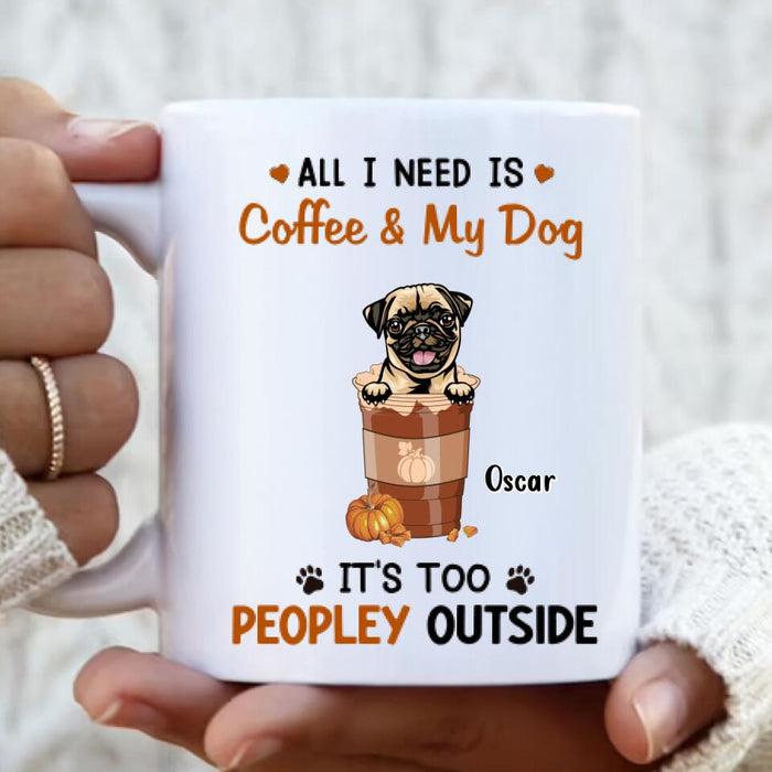 Personalized Coffee Mug Gifts For Dog Owners I Need Is Coffee And My Dog Pumpkins Custom Name White Cup For Christmas