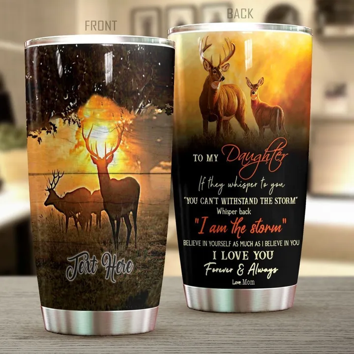 Personalized Tumbler To Daughter Gifts From Mom Dad Cute Deer Believe In Yourself As Much As Custom Name Travel Cup 20oz