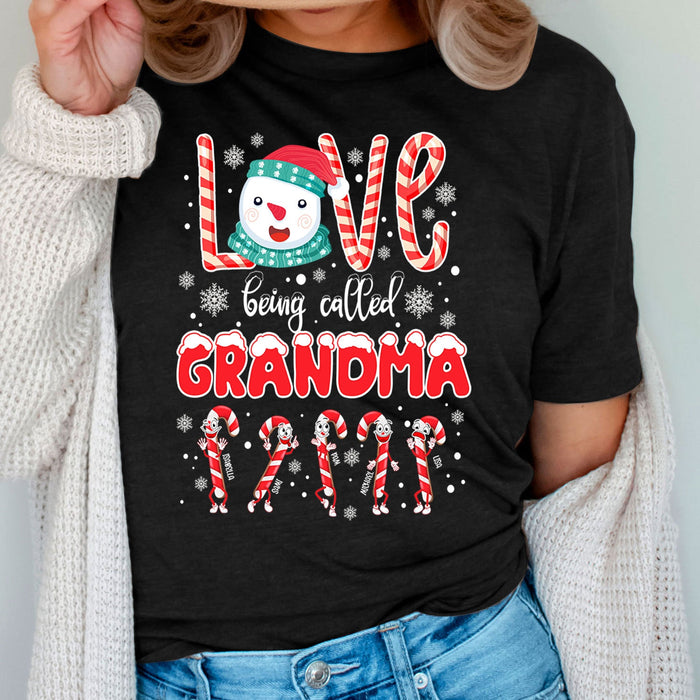 Personalized Sweatshirt For Grandma From Grandkids Love Being Called Nana Candy Cane Custom Name Shirt Christmas Gifts