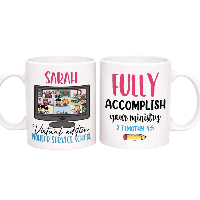 Personalized Back To School Mug Pioneer School Virtual Edition Pencil Print Custom Name 11 15oz Ceramic Coffee Cup