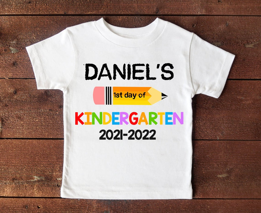 Personalized T-Shirt For Kids 1st Day Of First Grade Custom Name School Year And Grade Level Back To School Outfit