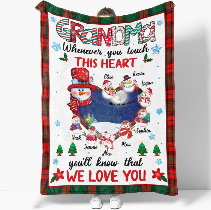 Personalized To My Grandma Blanket From Grandkids You'll Know We Love You Snowman Custom Name Gifts For Christmas