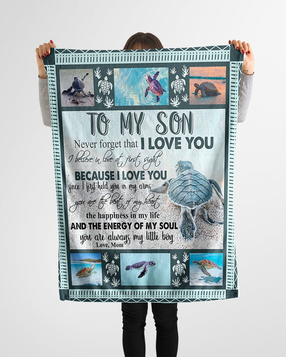 Personalized To My Son Blanket From Father Mother Custom Name The Happiness In Life Sea Turtle Gifts For Christmas