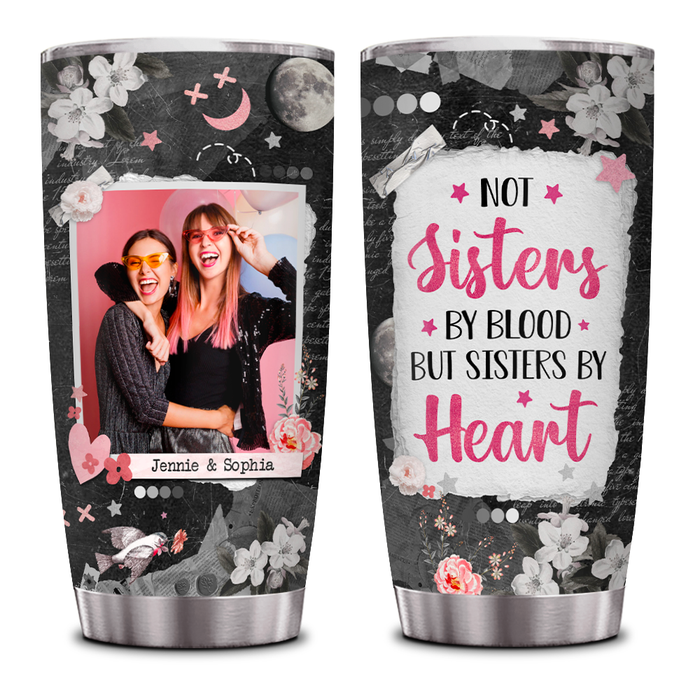 Personalized Tumbler Gifts For Bestie Bff Friends Are Like Stars Vintage Flower  Custom Name Photo 20oz Travel Cup