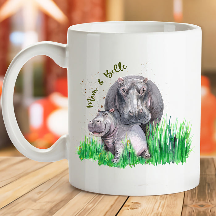 Personalized Mothers Day Coffee Mug Our First Mothers Day Together Gifts For Mothers Day 11Oz 15Oz Ceramic Coffee Mug Print Hippo Family Mug Gifts New Mom Mug Customized Anniversary Year Mug