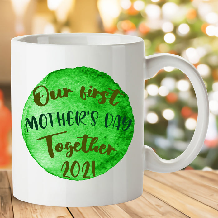 Personalized Mothers Day Coffee Mug Our First Mothers Day Together Gifts For Mothers Day 11Oz 15Oz Ceramic Coffee Mug Print Hippo Family Mug Gifts New Mom Mug Customized Anniversary Year Mug