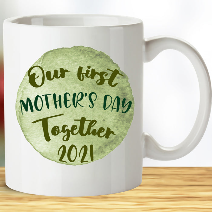 Personalized Mothers Day Coffee Mug Our First Mothers Day Together Gifts New Mom Print Koala Family Mug Customized Name And Anniversary Year Mug Gifts For Mothers Day 11Oz 15Oz Ceramic Coffee Mug