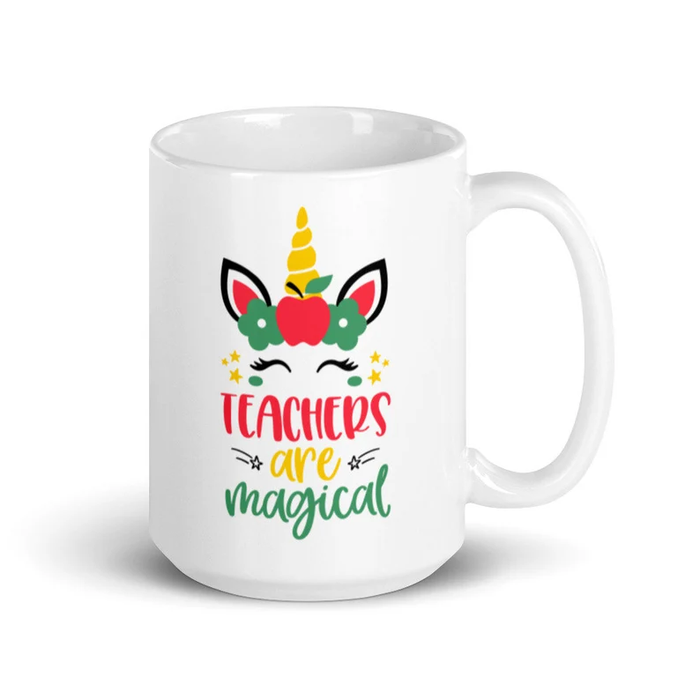 Novelty Coffee Mug For Teacher Appreciation Cute Unicorn Teachers Are Magical Ceramic Cup Gifts For Back To School