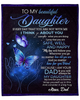 Personalized Blanket To My Daughter From Mom Always Be My Daughter Butterfly Printed Galaxy Background Custom Name