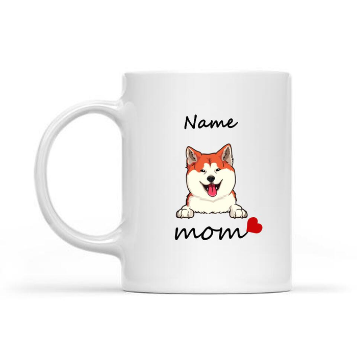 Personalized Coffee Mug Gifts For Dog Lover Dad Funny Naughty Shiba Pet Farm Animal Custom Name White Cup For Birthday