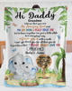 Personalized Blanket For New Dad From Baby Cute Hugging Elephant I Really Love You Custom Name Gifts For First Christmas