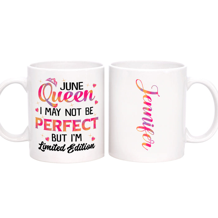 Personalized Happy Birthday Mug I'm Limited Edition Crown Print Custom Name & Month 11 15oz Ceramic Coffee Cup