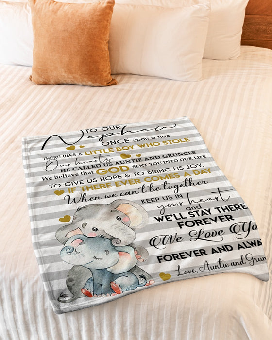 Personalized To My Nephew Blanket From Aunt Uncle Keep Us In Your Heart Baby Elephant Custom Name Gifts For Birthday