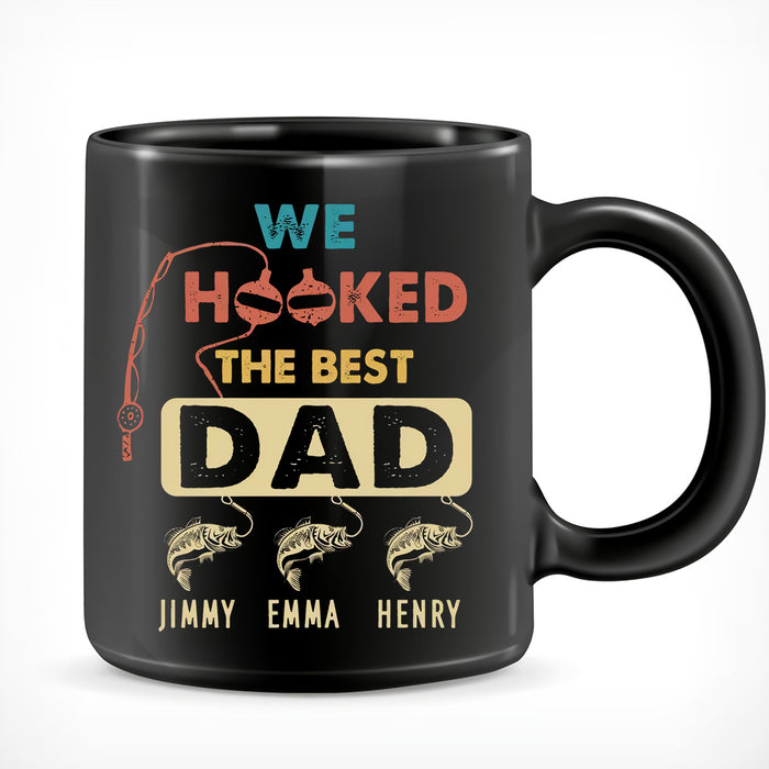 Personalized Fishing Gifts For Daddy We Hooked The Best Dad Mugs For Father's Day Custom Kid Name's Mug 11oz 15oz