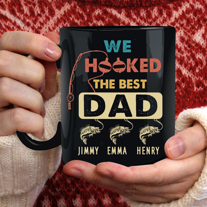 Personalized Fishing Gifts For Daddy We Hooked The Best Dad Mugs For Father's Day Custom Kid Name's Mug 11oz 15oz