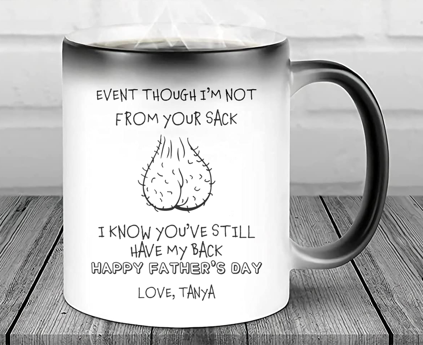 Personalized Accent Mug For Bonus Dad Even I'm Not From Your Sack Funny Naughty Quote Custom Kids Name 11 15oz Cup