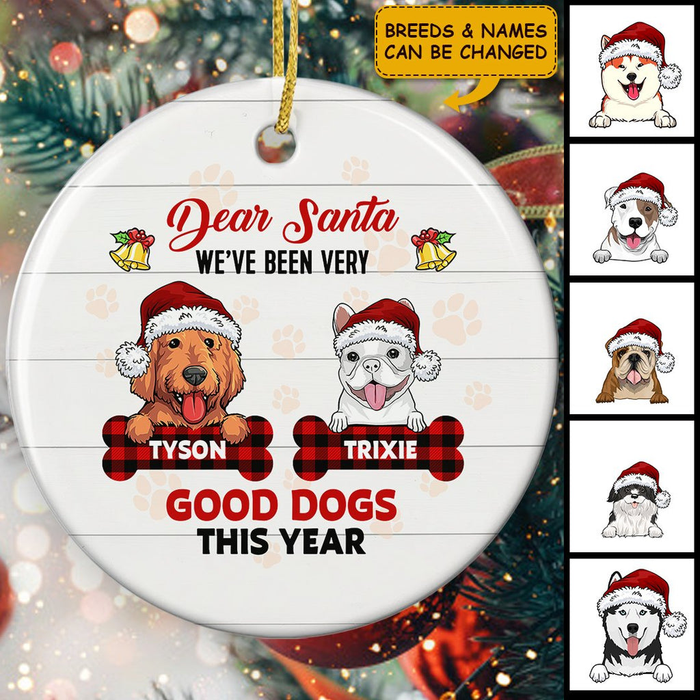 Personalized Ornament For Dog Lovers Santa We've Been Very Dogs This Year Custom Name Tree Hanging Gifts For Christmas