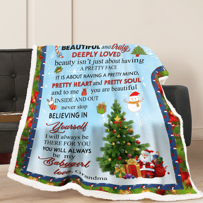 Personalized Blanket To My Granddaughter May You Always Know That You Are Strong Christmas Design Cute Snowman Printed