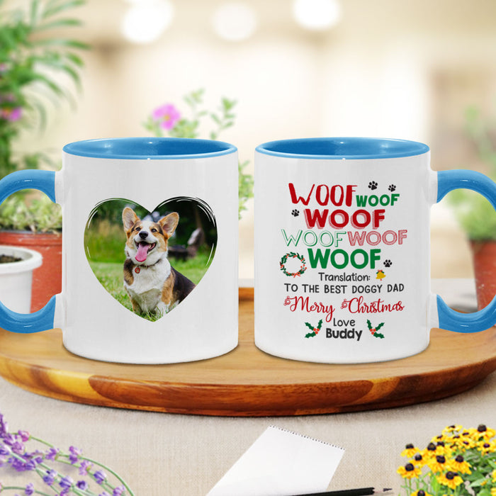 Personalized Coffee Mug Gifts For Dog Lovers Funny Woof Translation Bestie Doggy Dad Custom Name Accent Cup For Birthday