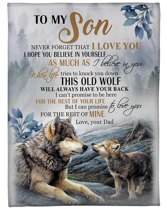 Personalized To My Son Blanket From Mom Dad Custom Name Wolf When Life Tries To Knock You Down Gifts For Birthday
