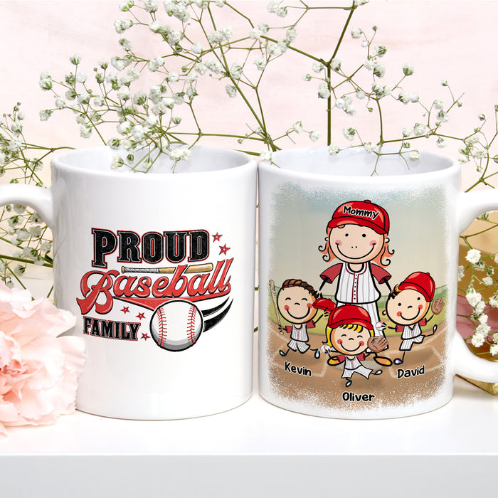 Personalized Ceramic Coffee Mug For Baseball Lovers Proud Baseball Family Cute Kid Print Custom Name 11 15oz Cup