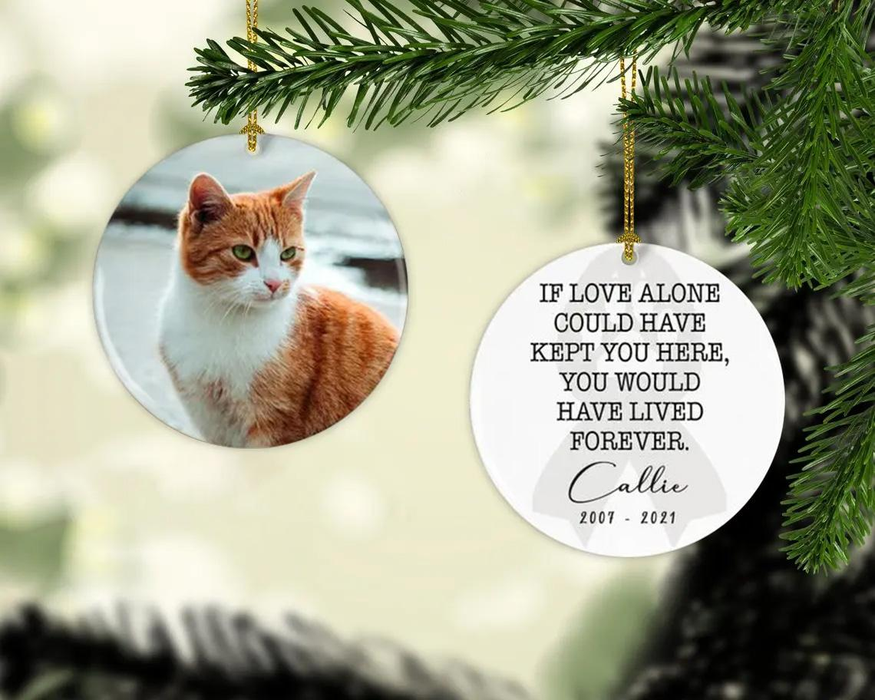 Personalized Memorial Ornament For Pet Loss In Heaven If Love Alone Could Have Kept You Here Custom Name & Photo Gifts