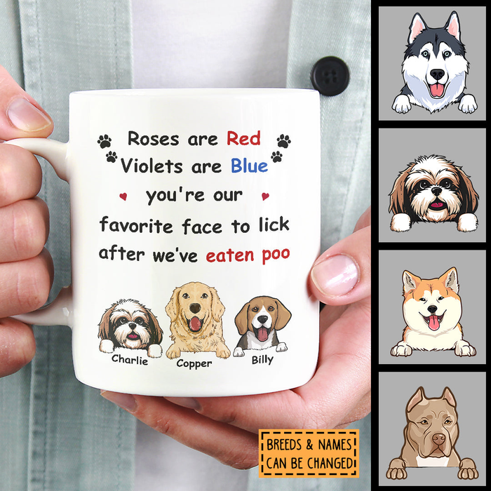 Personalized Coffee Mug Gifts For Dog Owners You're Our Favorite Face To Lick Paws Custom Name White Cup For Christmas
