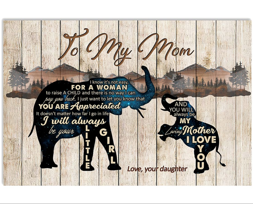 Personalized Canvas Wall Art For Mom From Kids Elephant No Way I Can Pay You Back Custom Name Poster Prints Home Decor