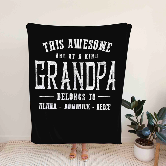 Personalized Blanket Gifts For Grandparents From Grandkids This Awesome One Of Kind Belongs To Custom Name For Christmas