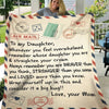 Personalized To My Daughter Blanket From Mom Whenever You Feel Overwhelmed Love Air Mail Blanket Rustic Design