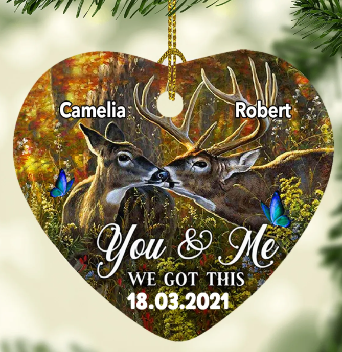 Personalized Ornament Gifts For Couples Deer Hunting Lovers In Forest We Got This Custom Name Tree Hanging On Christmas