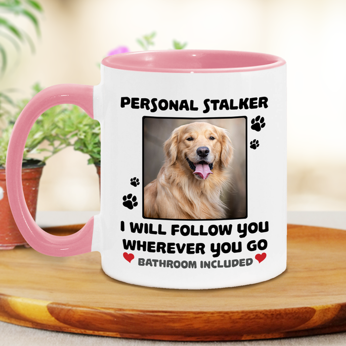 Personalized Coffee Mug Gifts For Dog Lovers I Will Follow Whenever You Go Custom Name Photo Accent Cup For Christmas