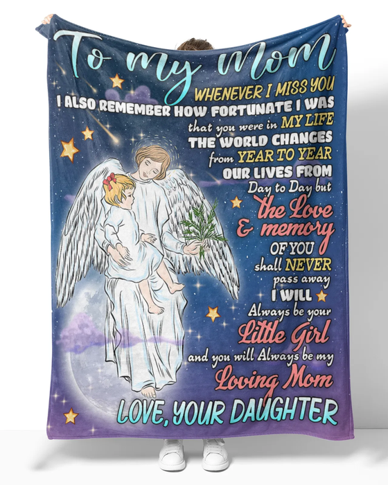 Personalized Fleece Blanket To My Mom On Mothers Day White Angel & Baby Sherpa Blankets Custom Name