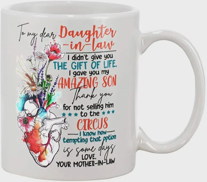Personalized Coffee Mug Gifts For Daughter In Law Heart Flower I Know How Tempting Custom Name White Cup For Birthday