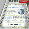 Personalized Blanket For 1st Time Dad From Baby Can You Hear Beating Cute Elephant Custom Name Gifts For First Christmas