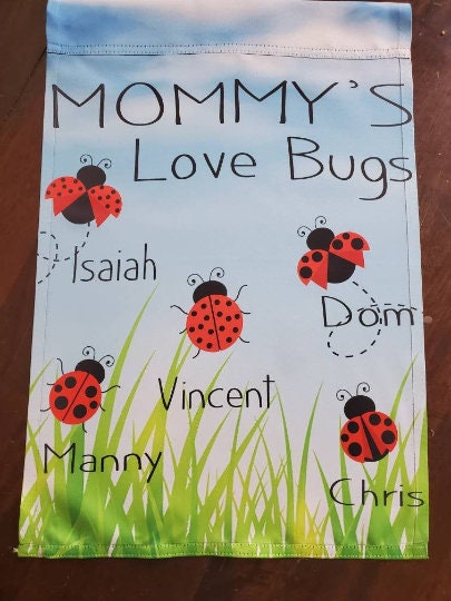 Personalized Garden Flag For Grandma Grammy's Garden Cute Bugs Custom Grandkids Name Welcome Flag Gifts For Family Day